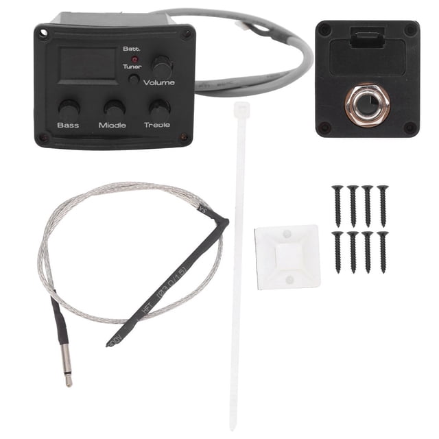 EIMELI Ukulele Pickup EQ Tuner with LED Display Electric Box 3 Segment Equalizer Musical Pickup Eq Tuner