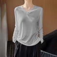 thumbnail image 5 of ClodeEU Women's Lightweight V Neck Long Sleeve Knit Top ,Casual Comfort Pullover Blouse ,Women's Plus L, 5 of 6