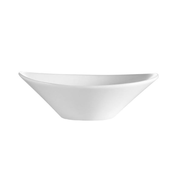 CAC China F-OV9 Sushia Bol à Salade Ovale en Porcelaine Super Blanche 9 Pouces par 7-1/4 Pouces par 2-1/2 Pouces 22 Onces, Boîte de 12