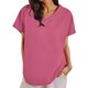 thumbnail image 1 of Vestidos Casuales Para Mujer, Blusas De Mujer De Moda Moda de verano para mujer, cuello en V, ocio, manga tres cuartos, color liso, 1 of 6