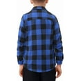 thumbnail image 4 of KISSMODA Boys Casual Button Down Shirts Kids Long Sleeve Plaid Blouses Shacket Jacket 7-15 Years, 4 of 6