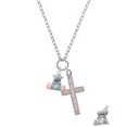 thumbnail image 2 of Delight Jewelry Resin Grey Hippopotamus Honey Everlasting Love Engraved Cross Zoey Necklace, 28", 2 of 4