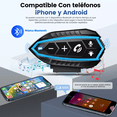 thumbnail image 2 of Audífonos Para Casco De Motos Bluetooth 5.0 Impermeables Ip67 negro linea azul, 2 of 5