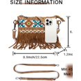 thumbnail image 2 of KAIYANG Bolsos bandolera con borlas estilo bohemio para mujer, bolsos de hombro con bloques de color, 2 of 4