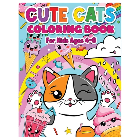 Cute Cats Coloring Book for Kids Ages 4-8 : Cats Gifts for Girls, Fun and Beautiful Designs. Volume 1 (Paperback)