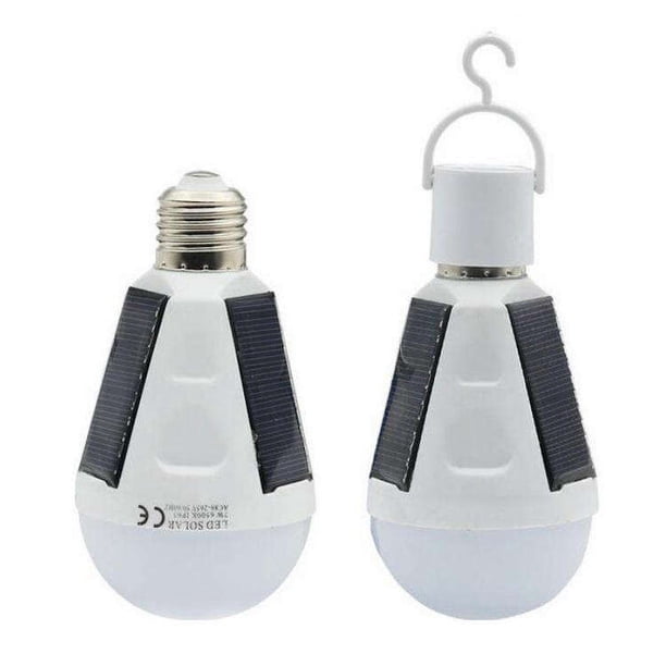 (paquete de 2) Bombilla de luz solar de 12 W Bombilla de emergencia solar portátil Impermeable 3 modos de iluminación Bombilla de energía solar recargable USB para falla de corte de energía