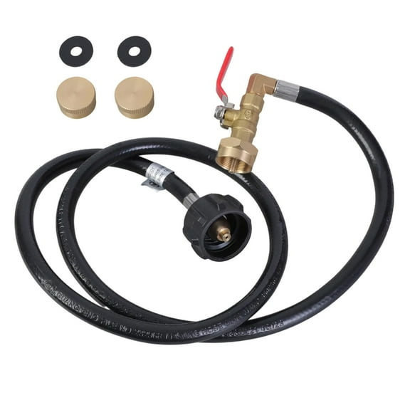 4ft Stainless Steel Propanes Adapter Hose Propanes Transfer for Convenient 1lb Bottle Refilling from 20lb Tanks