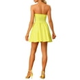 thumbnail image 3 of INSPIRE CHIC Women's Dress Sweetheart Neck Strapless Exposed Zipper Mini Flare Dress S Yellow, 3 of 6