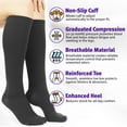 thumbnail image 4 of MDR Compression Socks Medical Knee High for Men & Women 20-30 mmHg 1 Pair Made in USA (13-15, Black), 4 of 7