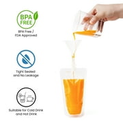 50 Pcs 3.25 OZ Reusable Clear Spout Stand Up Pouch, Clear Drink Bags, 8.2 mm Spout, BPA Free