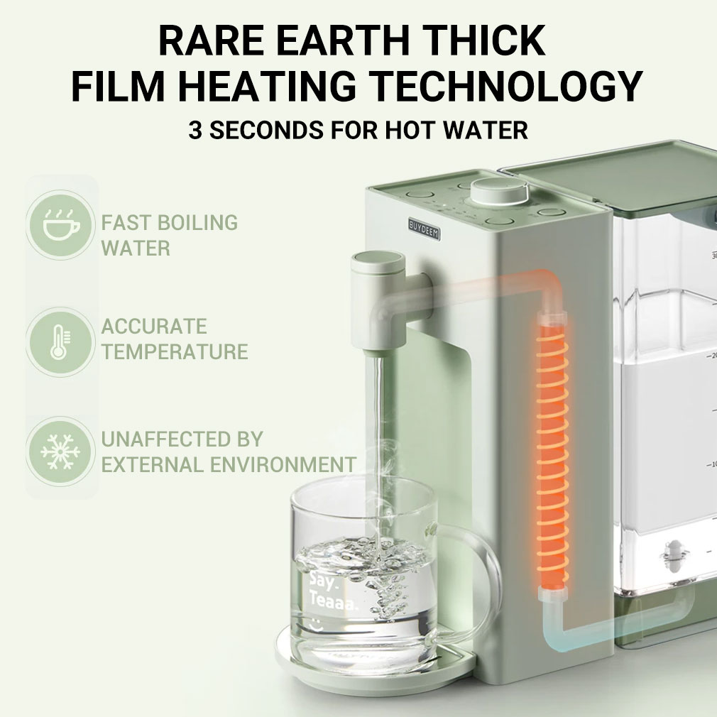 BUYDEEM S9013 Instant Hot Water Dispenser, Countertop Water Boiler & Warmer for Tea, Coffee and Baby Formula, Adjustable 8 Temperatures & 5 Water Outputs, 3L Water Tank(102oz), Green…