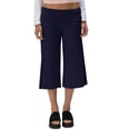 thumbnail image 2 of Resicozy Fold Over Pants Women Y2K Bottoms Yoga Pants Low Rise Foldover Flare Leggings Summer Wide Leg Trousers Navy L, 2 of 7