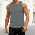thumbnail image 5 of BVnarty Men's Solid Color Crew Neck Sleeveless Tank Top with Chest Pocket Detail Casual Summer Daily Wear Gym Workout Breathable Top Gray M, 5 of 7