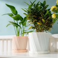 thumbnail image 6 of 6 Inch Flower Pot Decorative Planting Pots Pots for Indoor Plants Funny 6 Inch Plastic Planters For Indoor Outdoor House Plants and Flowers Nursery Pots Diameter Is 13.8cm White Medium, 6 of 7