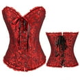 thumbnail image 2 of Corset Élégant à Lacets Floral Gothique pour Femmes pour Fêtes Festivals et Performances, 2 of 7