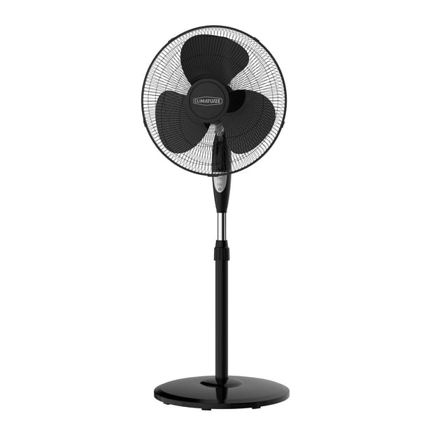 Climature 16 inch Stand Pedestal Fan with Remote Control Black