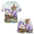 thumbnail image 3 of Easter Bunnies Rabbits 2 Pack Women’s Pajama Set Print Sleepwear And Shorts Y2k Loungewear Sets S-5XL, 3 of 7