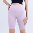 thumbnail image 6 of Olyvenn Women's High Waisted Biker Shorts Solid Color Athletic Workout Purple XXL, 6 of 6