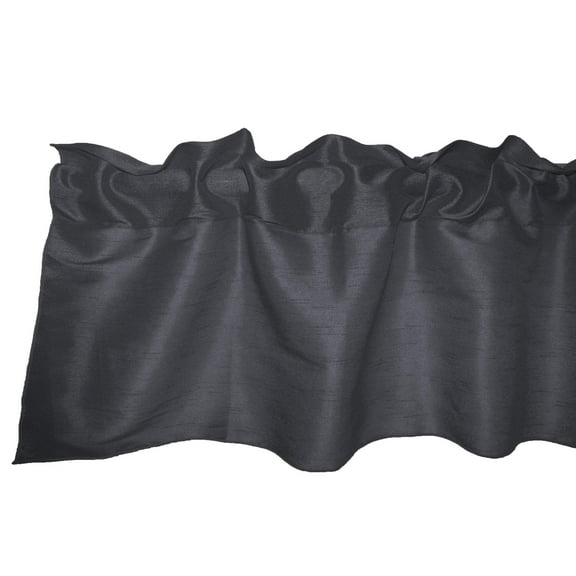 Faux Silk Dupioni Window Valance 56 Inch Wide Charcoal