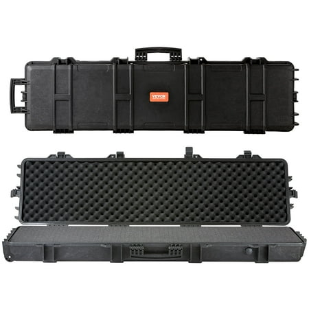 VEVOR Rifle Case Rifle Hard Case with 3 Layers Fully-protective Foams 50 inch lockable Hard Gun Case with Wheels IP67 Waterproof & Crushproof for Two Rifles or Shotguns Airsoft Gun