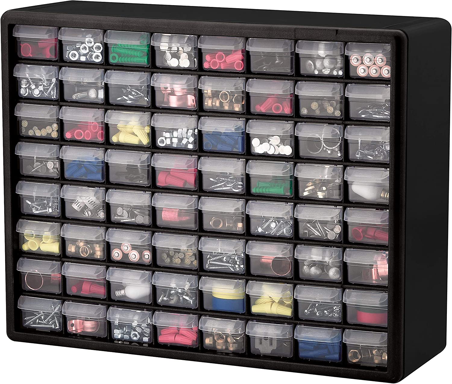Akro-Mils 64 Drawer Plastic Cabinet Storage Organizer with Drawers for Hardware, Small Parts, Craft Supplies, Black - image 5 of 14