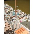 thumbnail image 2 of Outdoor Tablecloth with Umbrella Hole for Patio/Picnic/Party/Camping, Horse Waterproof Table Cloth Square Cover Washable, Rustic Spring Floral Summer Botanical (54"x 54"), 2 of 8