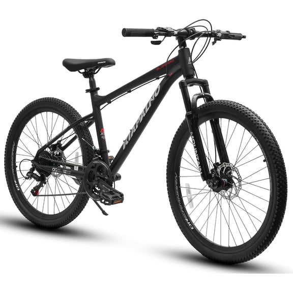 26 Inch Mountain Bike Aluminum Frame, Women Men's 21 Speeds Mountain Bike with Disc Brakes and Front Suspension, Lightweight Sport Teens Bicycle Suitable for 5'2"-6'2" Tall Riders,Black