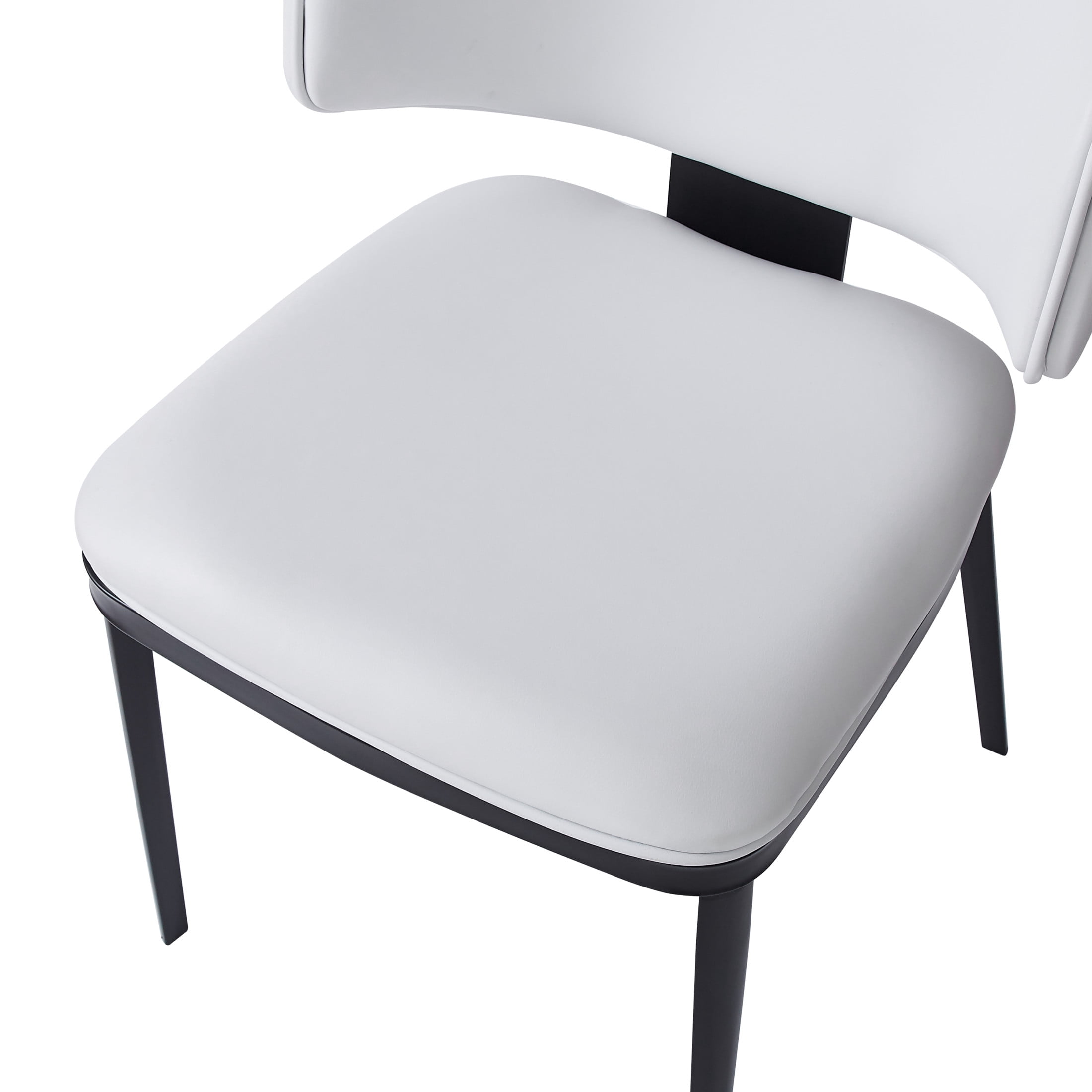 Christopher Knight Home 5-Piece Dining Set with Rectangular Table and PU Upholstered Chairs, Metal Frame, White
