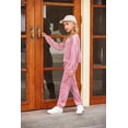 thumbnail image 5 of Oudiya Girls 2 Piece Outfit Sweatsuits Set Kids Velour Sweatshirts & Sweatpants Tracksuits Set for Girls, 5 of 7