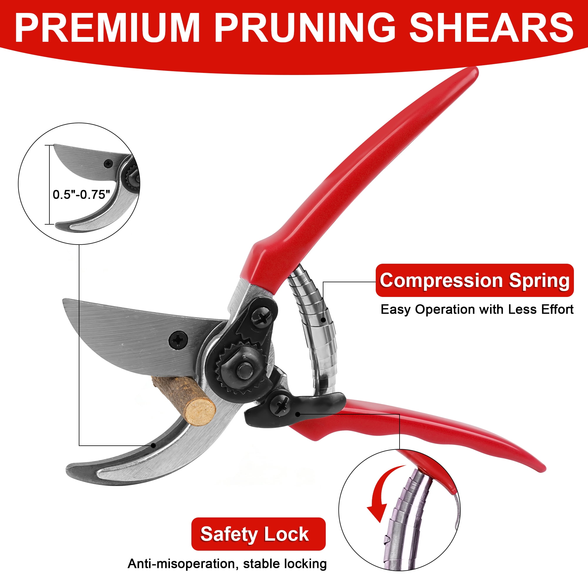 3PCS Loppers, Hedge Shears & Pruning Shears Set, Professional Branch Cutter Tree Trimmer, Garden Shears for Yard, Lawn, Shrubs, Hedges, Outdoor Gardening