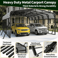 thumbnail image 6 of WUKHG 20x30FT Heavy Duty Metal Carport, Outdoor Car Port Canopy with Iron Roof, Durable All-Weather Shelter for Cars, Trucks, Boats & Outdoor Equipment, Easy Quick-Install Assembly, 6 of 10