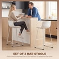 thumbnail image 4 of HOMCOM Modern Bar Stools Set of 2, PU Leather Upholstered Barstools, White, 4 of 10