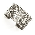 thumbnail image 1 of 925 Sterling Silver Polished Ruthenium plating and Ruthenium Plated Sparkle Cut Cuff Stackable Bangle Bracelet Measures, 1 of 3