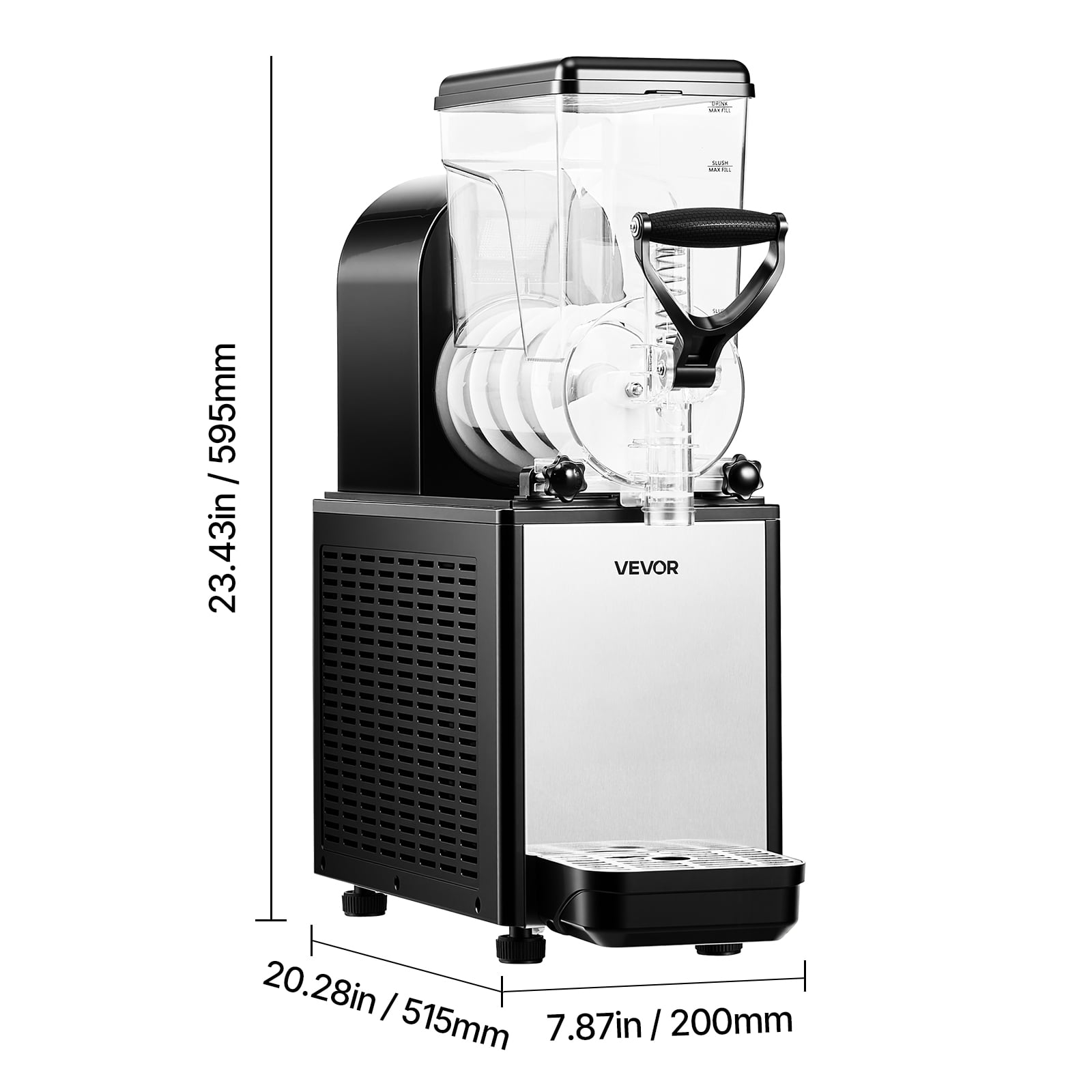 VEVOR Slushie Machine, 6L/1.6Gal Commercial Slushy Maker, Frozen Drink Maker with Self-Cleaning, Margarita Machine for Restaurants Bars Party for Slushie, Margaritas, Milkshake & More
