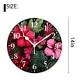 thumbnail image 2 of 14 Inch Wall Clock Battery Operated Silent Clock Decorative for Office, Kitchen, Outdoor, Living Room，Tropical Jungle Pattern with Flower Palm Leaf Multicolor, 2 of 4