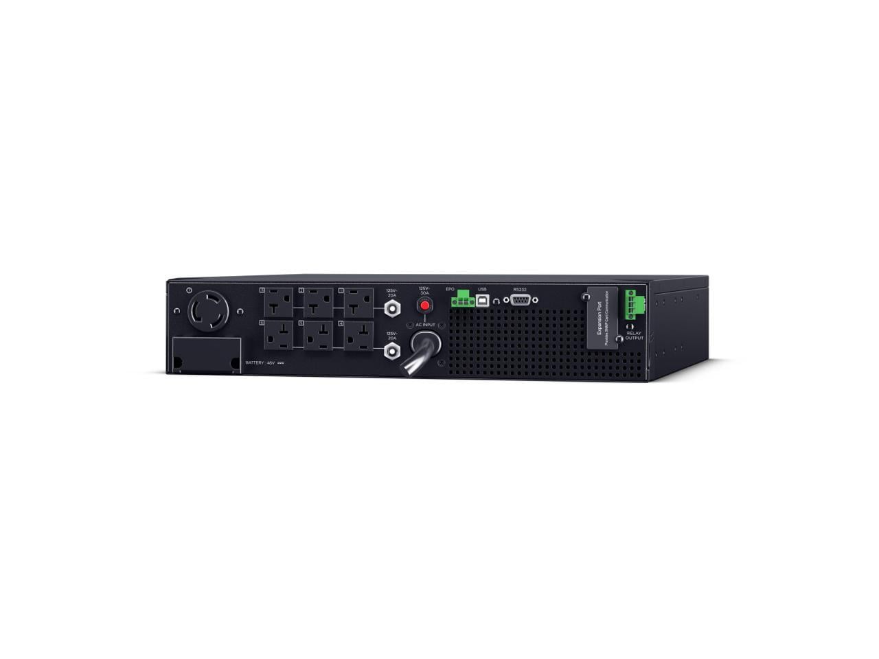 CyberPower OL3KRTHD Smart App Online UPS Systems, 3000VA/2700W, 100 - 125 VAC, NEMA L5-30P, 2U, Rack / Tower, Sine Wave, 7 Outlets, LCD, Power Panel
