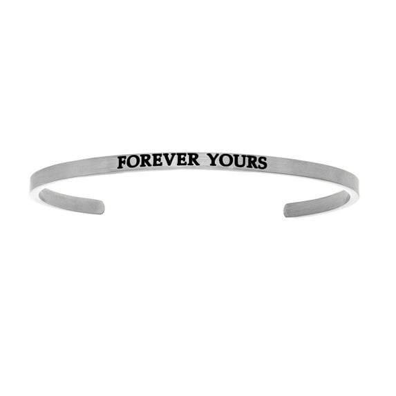 Stainless Steel FOREVER YOURS Diamond Accent Cuff Bangle Bracelet, 7