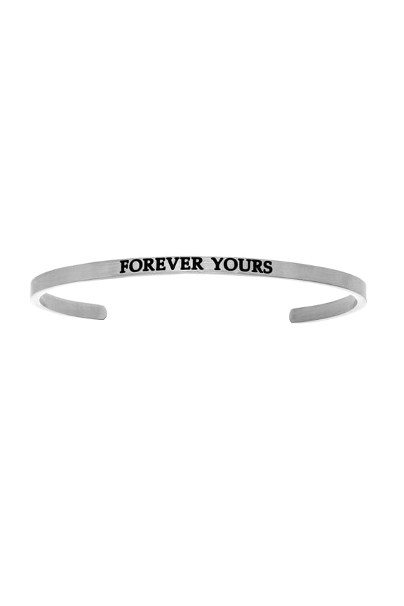 Stainless Steel FOREVER YOURS Diamond Accent Cuff Bangle Bracelet, 7