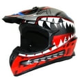 thumbnail image 3 of 1Storm Adult Motocross Helmet BMX MX ATV Dirt Bike Downhill Mountain Bike Helmet SC09S Monster Shark Red; + Goggles + Skeleton Red Glove Bundle, 3 of 8
