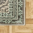 thumbnail image 5 of Damask Area Rug with Non-Slip Backing, Curlicue Design Traditional Flourishes in Retro Themed Flowers Artwork, Quality Carpet for Bedroom and Room, 6.6' X 9.6', Dark Brown Mint Green, by Ambesonne, 5 of 6