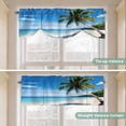 thumbnail image 6 of Beach Palm Tree Tie Up Window Valance Summer Ocean Blue Sky Tropical Island Tie-up Valance for Kitchen Windows Adjustable Small Curtain Balloon Shades for Kitchen Bathroom Cafe 42x18inch, 6 of 9