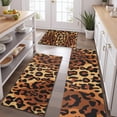 thumbnail image 2 of Orange and Brown Leopard Pattern Kitchen Rugs Sets Of 3,Kitchen Runner Rugs Non Skid Washable,Decorative Kitchen Floor Mats for Kitchen,Sink,Laundry,17"x30"+ 17"x47" + 17"x59", 2 of 6
