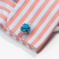 thumbnail image 2 of Gemelos elegantes de cristal azul para hombre, diseño vintage, 2 of 2
