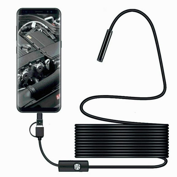 Yammee Endoscope Camera with Light for Cellphone,Borescope Inspection Camera with Adjustable LED Light Waterproof Snake Camera