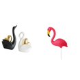 thumbnail image 1 of estatua de cisne,Estatuas y figuritas de cisne de cerámica modernas Esculturas,Escultura de animales Decoración centro de mesa,Estatua de estaca de jardín,Adorno de flamenco para, 1 of 8
