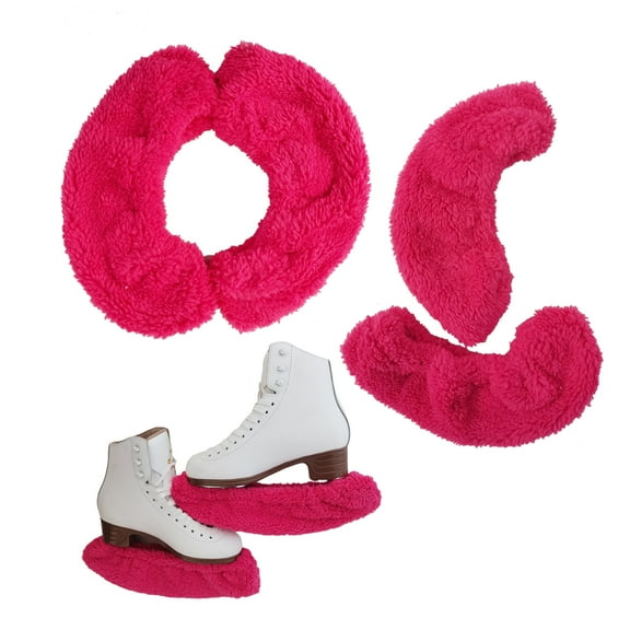 LIUHUO Ice Skate Blade Guards Cover Rose Red Made of Long Plush Material Ice Skate Blade Protection