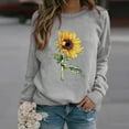 thumbnail image 2 of Babysbule Tops for Women Winter Womens Casual Tops Ladies Sunflower Print Sweatshirt Blouse Tee Sweater, 2 of 3