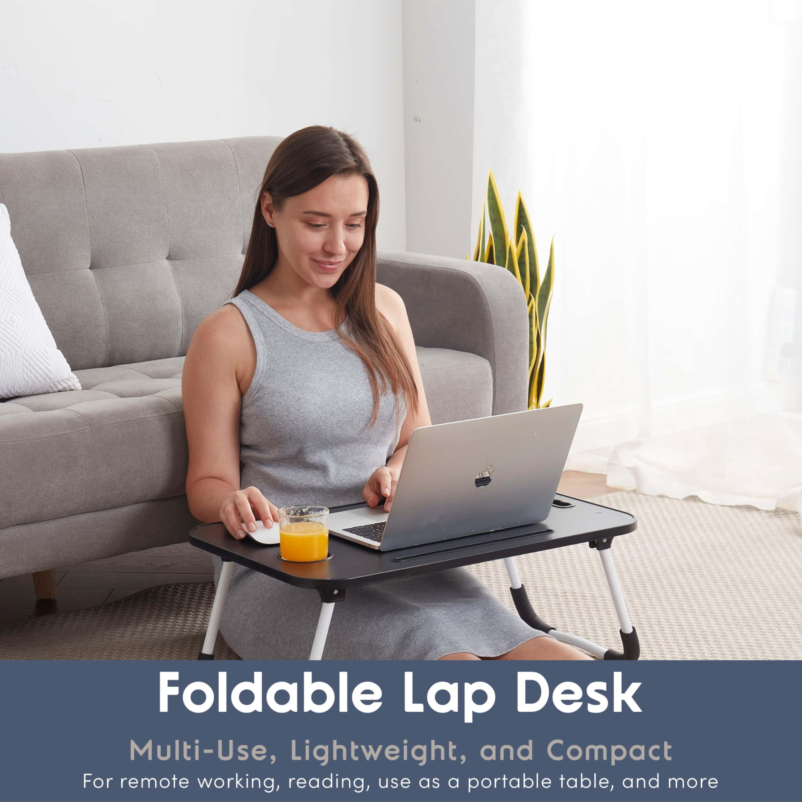 Laptop Bed Tray Table  Adjustable Stand Portable Lap Desks With Foldable Reading Desk For Sofa Couch Floor - Large