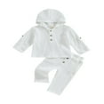 thumbnail image 1 of Toddler Baby Boys 2PCS Clothes Sets Long Sleeve Button Hooded Tops and Long Pants Outfits, 1 of 7