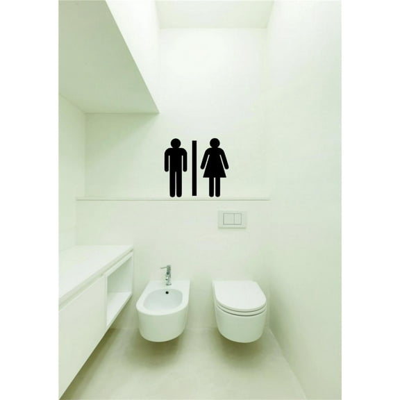 Vinyl Wall Decal for Home - Peeing Bathroom Shower Clean Toilet Cute Wall Décor Bedroom Living Room Entry - Removable High Tact - Size: 12 In x 12 In